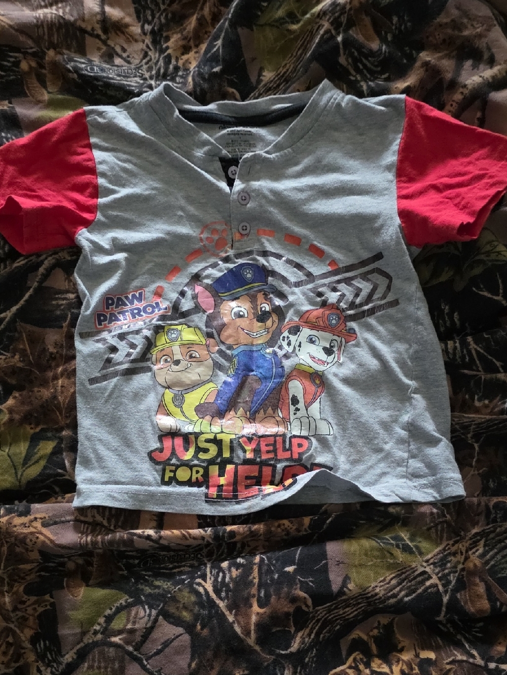 Paw Patrol Grey and Red Short Sleeve Graphic Tee